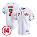 Ldoa C.Reds #7 Spencer Steer Player White Vapor Premier Limited Home Stitched Jerseys