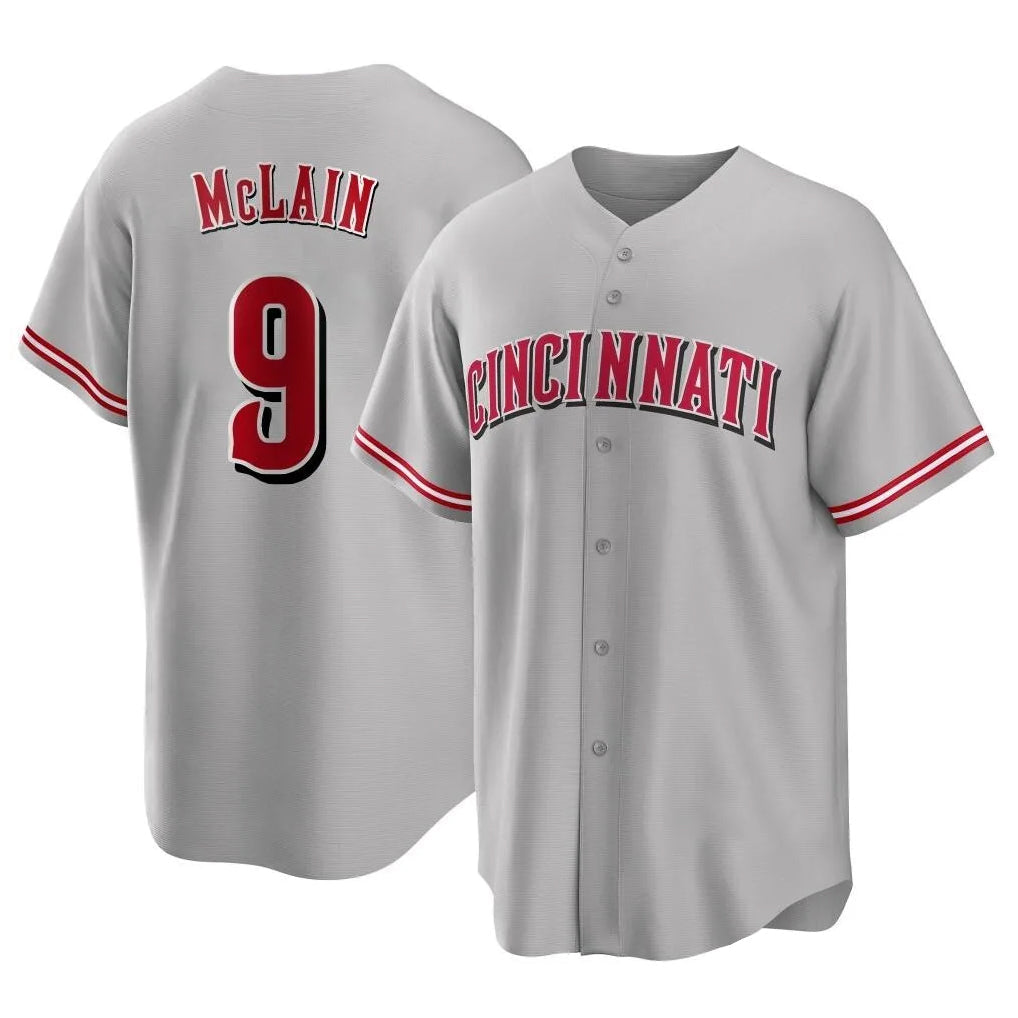 Ldoa C.Reds #9 Matt McLain Player Gray Home Game Stitched Jerseys