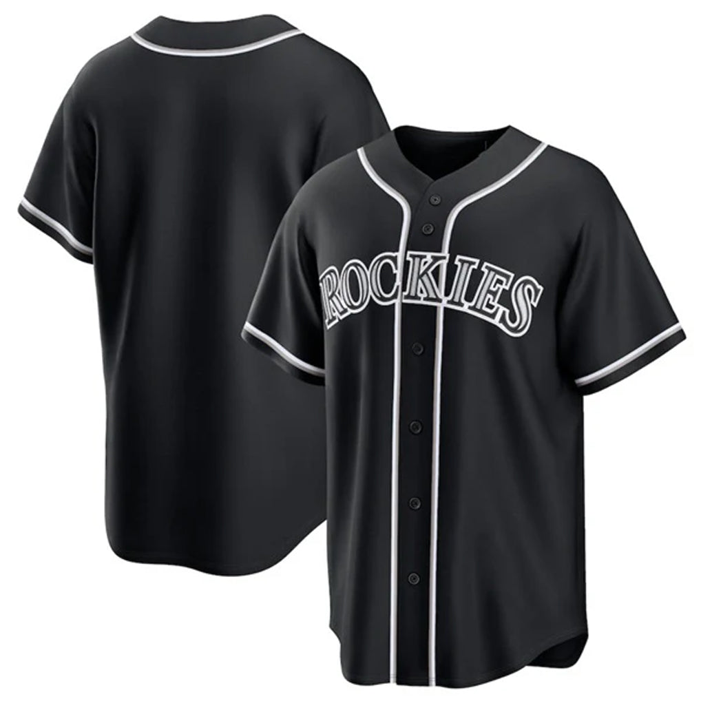 Ldoa C.Rockies Black Fashion Out Home Game Blank Player Stitched Jerseys