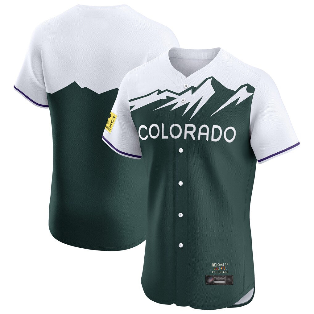 Ldoa C.Rockies Green City Connect Limited Elite Home Blank Player Stitched Jerseys