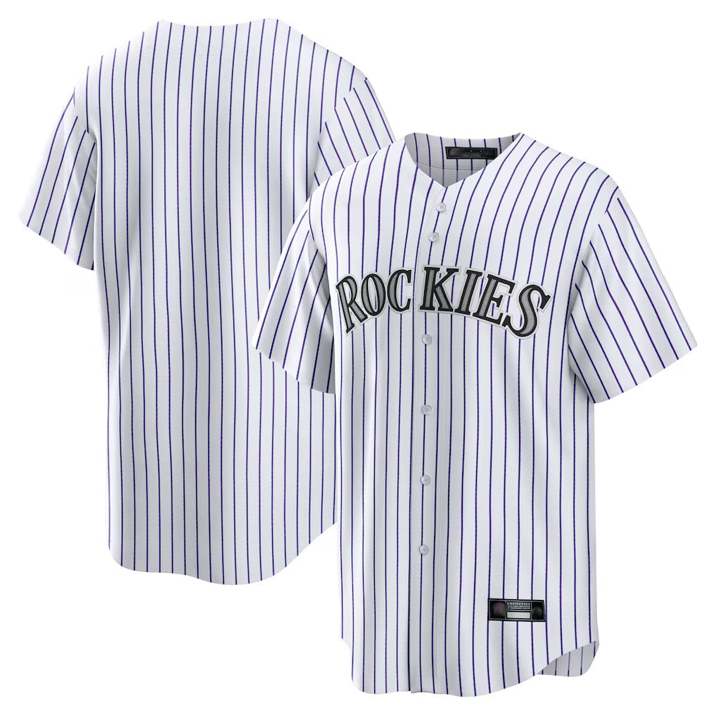 Ldoa C.Rockies White Game Home Blank Player Stitched Jerseys
