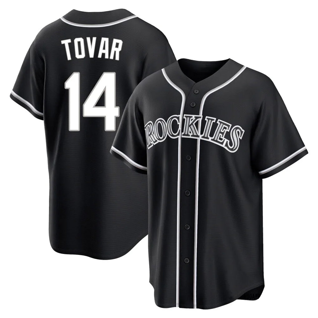Ldoa C.Rockies #14 Ezequiel Tovar Player Black Fashion Out Home Game Stitched Jerseys