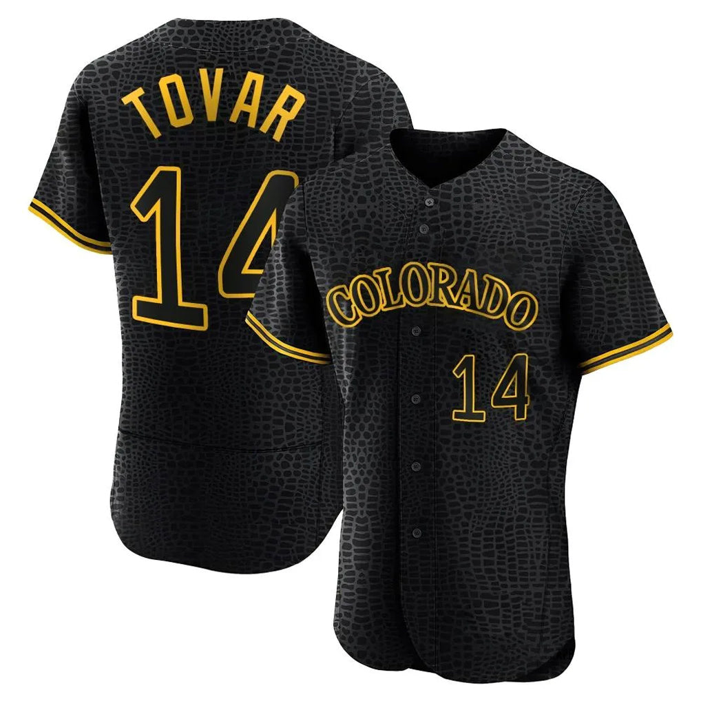 Ldoa C.Rockies #14 Ezequiel Tovar Player Black Snake Skin City Limited Elite Home Stitched Jerseys