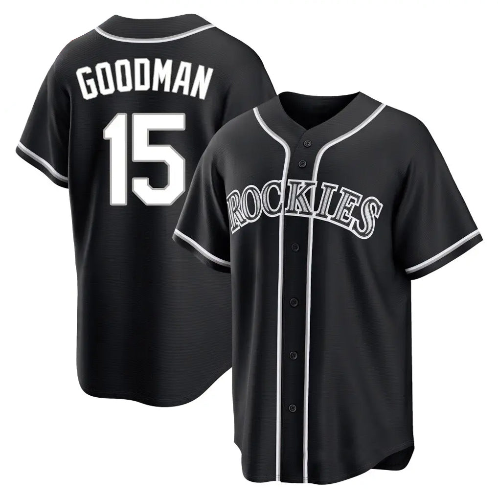 Ldoa C.Rockies #15 Hunter Goodman Player Black Fashion Out Home Game Stitched Jerseys