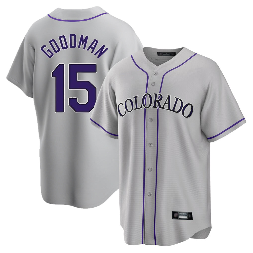Ldoa C.Rockies #15 Hunter Goodman Player Gray Game Home Stitched Jerseys