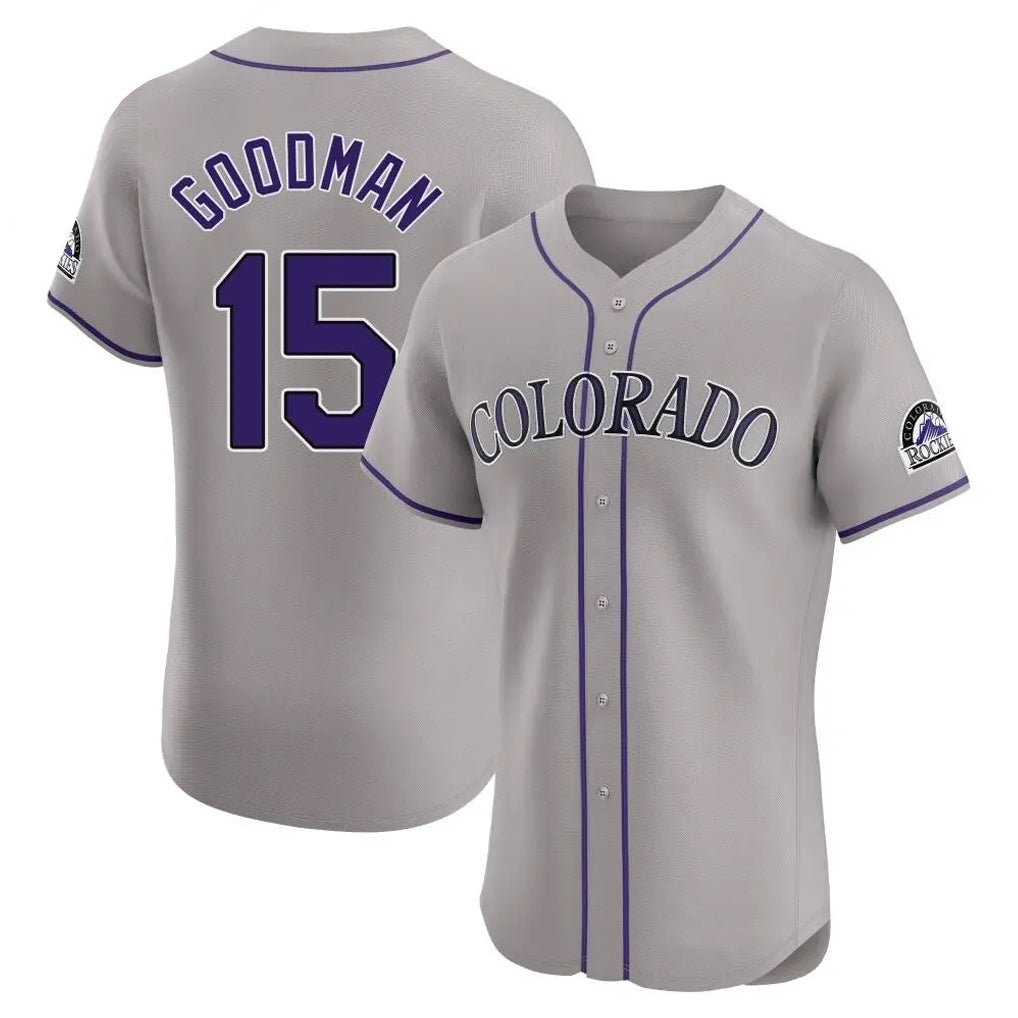 Ldoa C.Rockies #15 Hunter Goodman Player Gray Limited Elite Home Stitched Jerseys