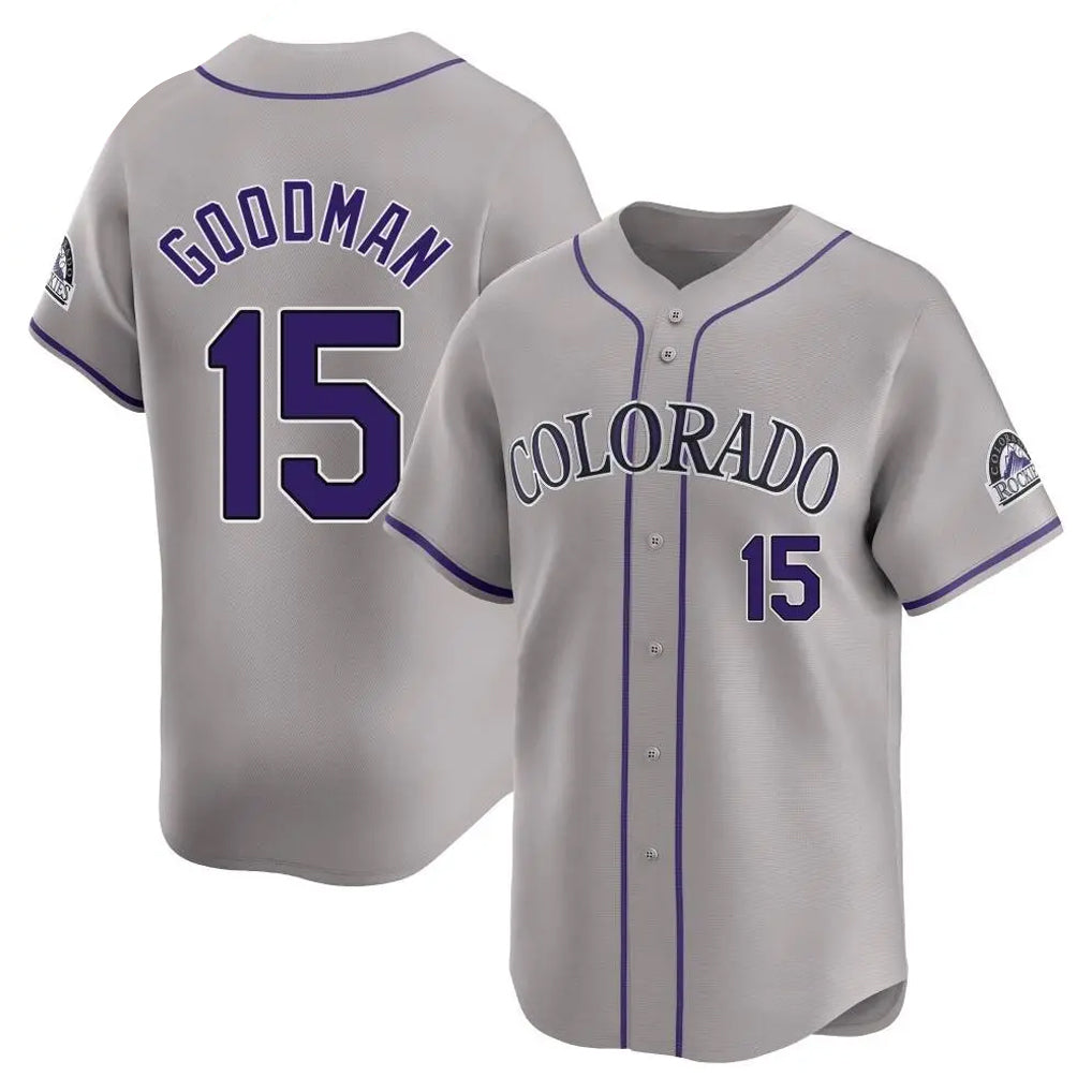 Ldoa C.Rockies #15 Hunter Goodman Player Gray Limited Home Stitched Jerseys