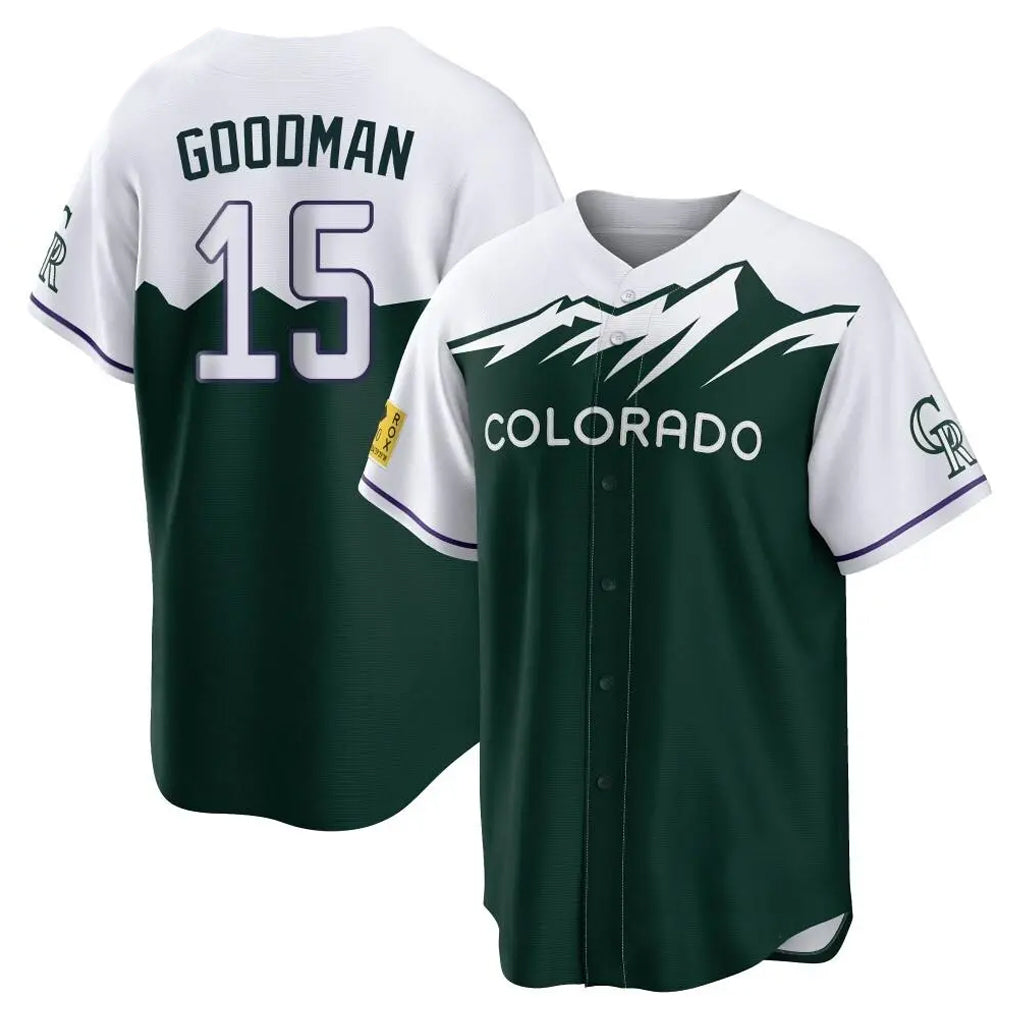 Ldoa C.Rockies #15 Hunter Goodman Player Green City Connect Home Game Stitched Jerseys