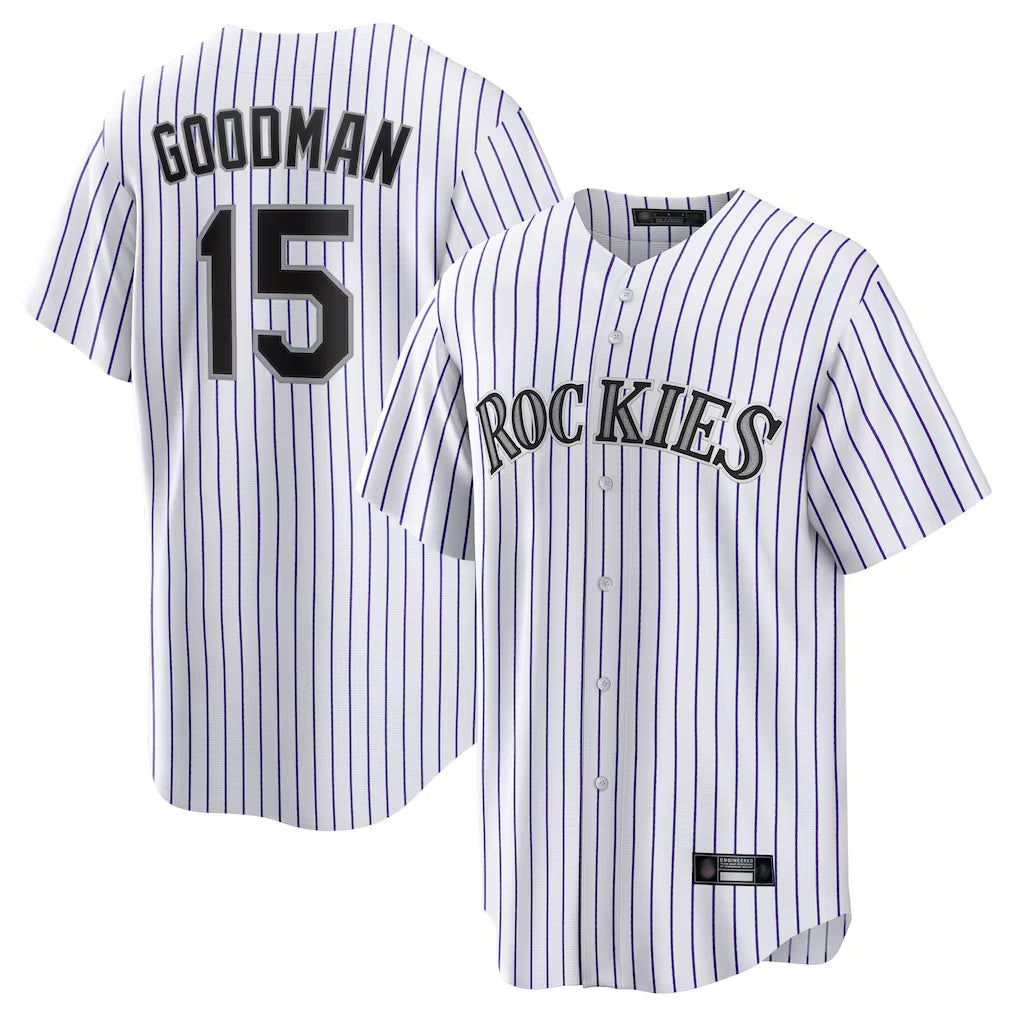 Ldoa C.Rockies #15 Hunter Goodman Player White Game Home Stitched Jerseys