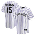 Ldoa C.Rockies #15 Hunter Goodman Player White Game Home Stitched Jerseys