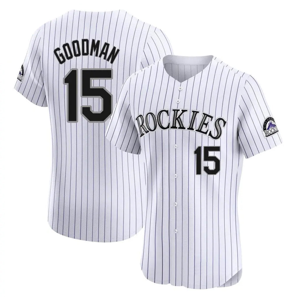 Ldoa C.Rockies #15 Hunter Goodman Player White Limited Elite Home Stitched Jerseys