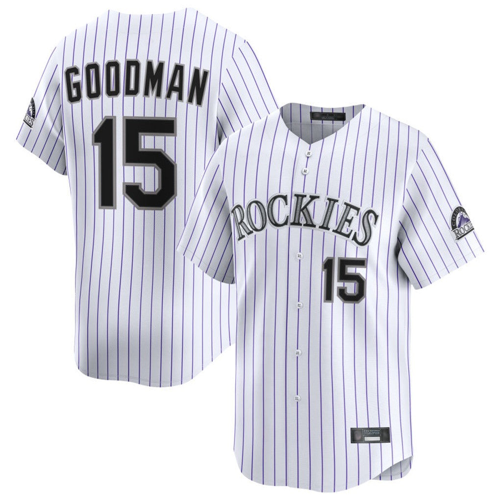 Ldoa C.Rockies #15 Hunter Goodman Player White Limited Home Stitched Jerseys