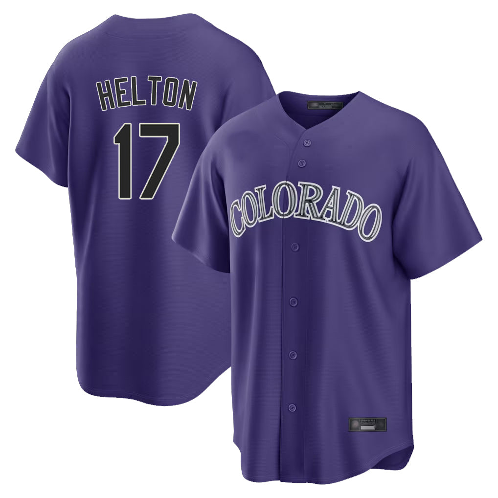 Ldoa C.Rockies #17 Todd Helton Player Purple Game Home Stitched Jerseys