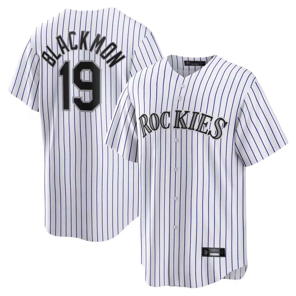 Ldoa C.Rockies #19 Charlie Blackmon Player White Game Home Stitched Jerseys