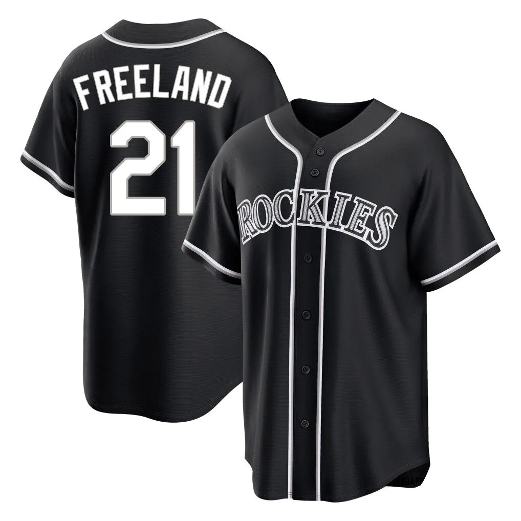 Ldoa C.Rockies #21 Kyle Freeland Player Black Fashion Out Home Game Stitched Jerseys