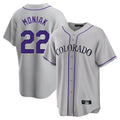 Ldoa C.Rockies #22 Mickey Moniak Player Gray Game Home Stitched Jerseys