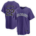 Ldoa C.Rockies #22 Mickey Moniak Player Purple Game Home Stitched Jerseys
