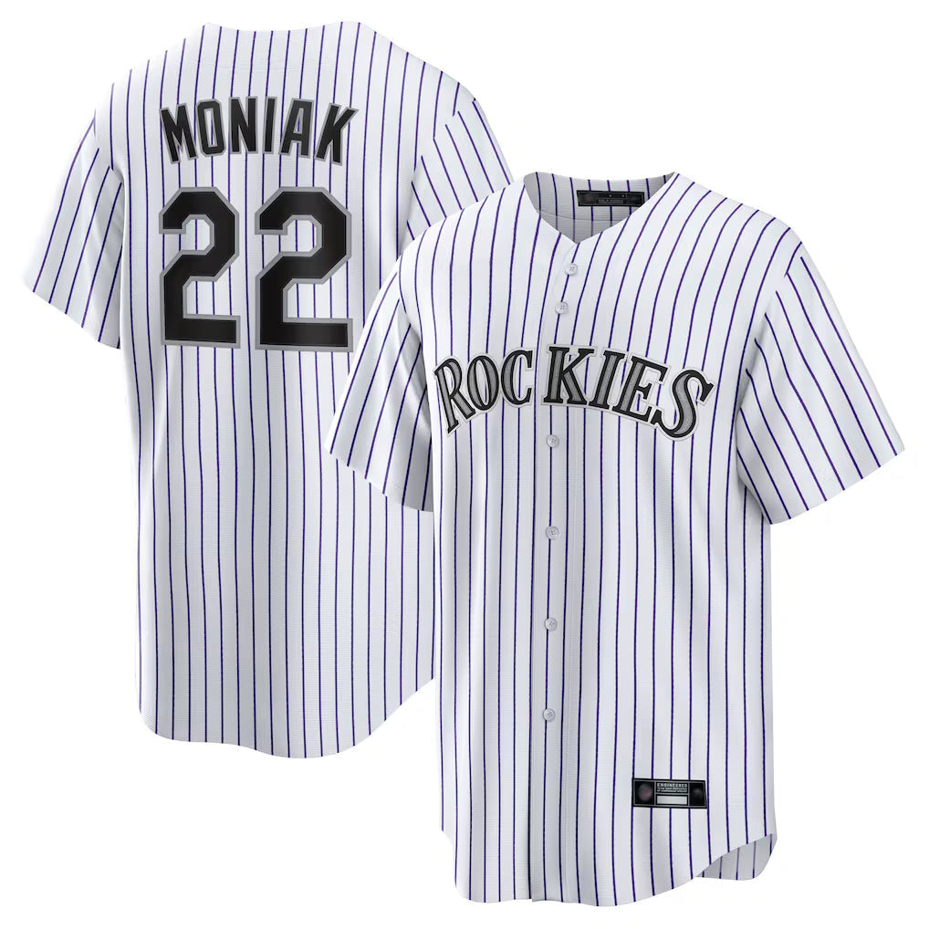 Ldoa C.Rockies #22 Mickey Moniak Player White Game Home Stitched Jerseys