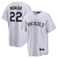 Ldoa C.Rockies #22 Mickey Moniak Player White Game Home Stitched Jerseys