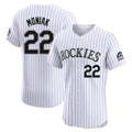 Ldoa C.Rockies #22 Mickey Moniak Player White Limited Elite Home Stitched Jerseys