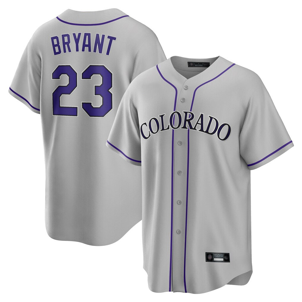 Ldoa C.Rockies #23 Kris Bryant Player Gray Game Home Stitched Jerseys