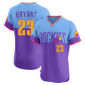 Ldoa C.Rockies #23 Kris Bryant Player Purple-Light Blue City Connect Limited Elite Home T-shirt Stitched Jerseys