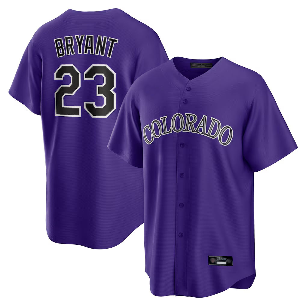 Ldoa C.Rockies #23 Kris Bryant Player Purple Game Home Stitched Jerseys