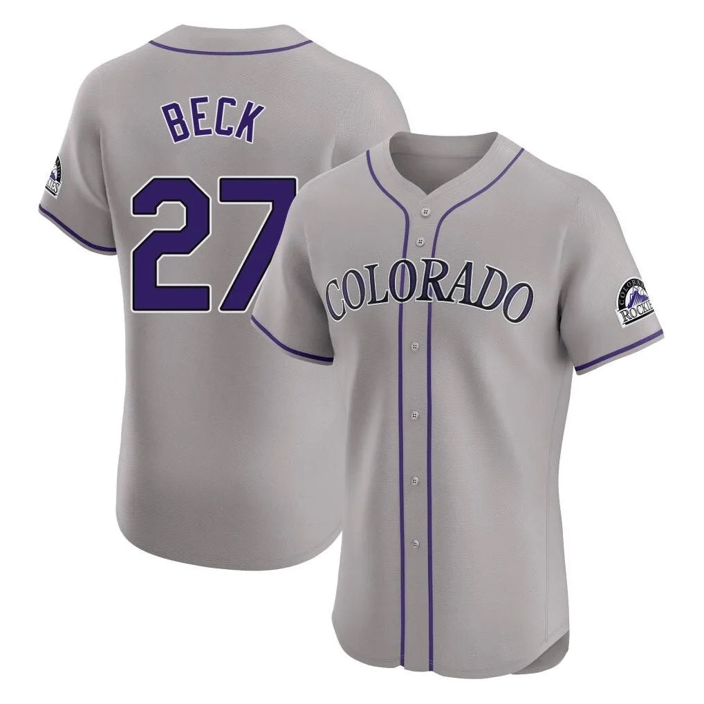 Ldoa C.Rockies #27 Jordan Beck Player Gray Limited Elite Home Stitched Jerseys