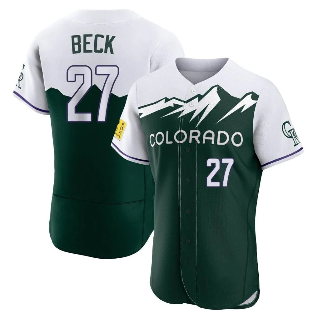 Ldoa C.Rockies #27 Jordan Beck Player Green City Connect Limited Elite Home Stitched Jerseys