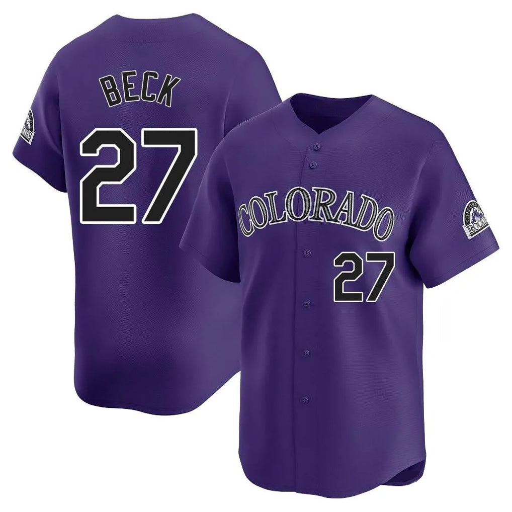 Ldoa C.Rockies #27 Jordan Beck Player Purple Limited Home Stitched Jerseys