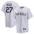 Ldoa C.Rockies #27 Jordan Beck Player White Game Home Stitched Jerseys