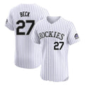 Ldoa C.Rockies #27 Jordan Beck Player White Limited Elite Home Stitched Jerseys