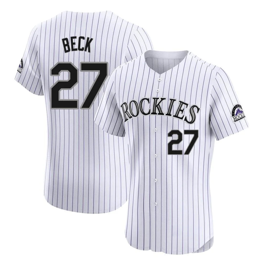 Ldoa C.Rockies #27 Jordan Beck Player White Limited Elite Home Stitched Jerseys