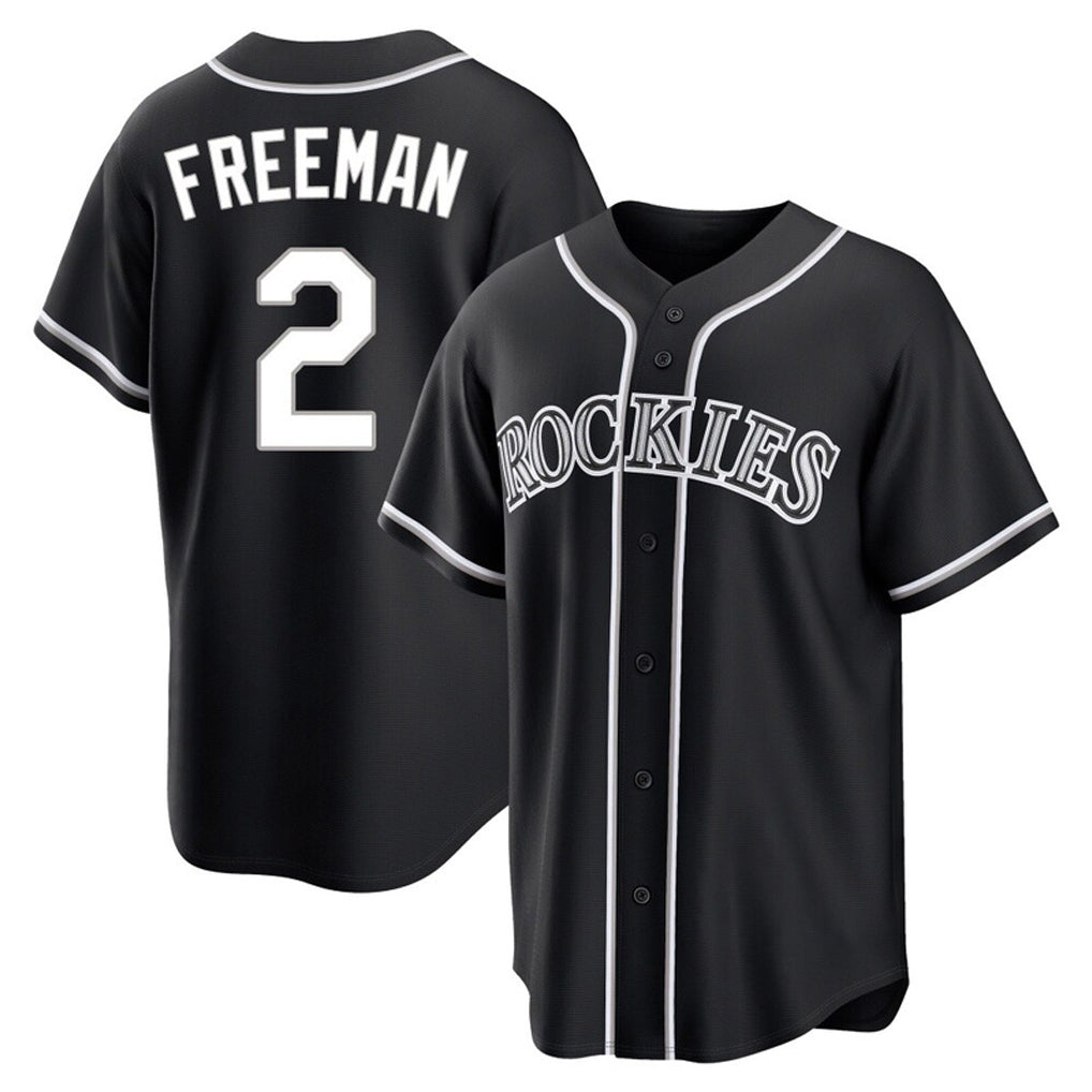 Ldoa C.Rockies #2 Tyler Freeman Player Black Fashion Out Home Game Stitched Jerseys