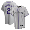 Ldoa C.Rockies #2 Tyler Freeman Player Gray Game Home Stitched Jerseys