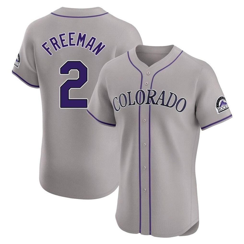 Ldoa C.Rockies #2 Tyler Freeman Player Gray Limited Elite Home Stitched Jerseys