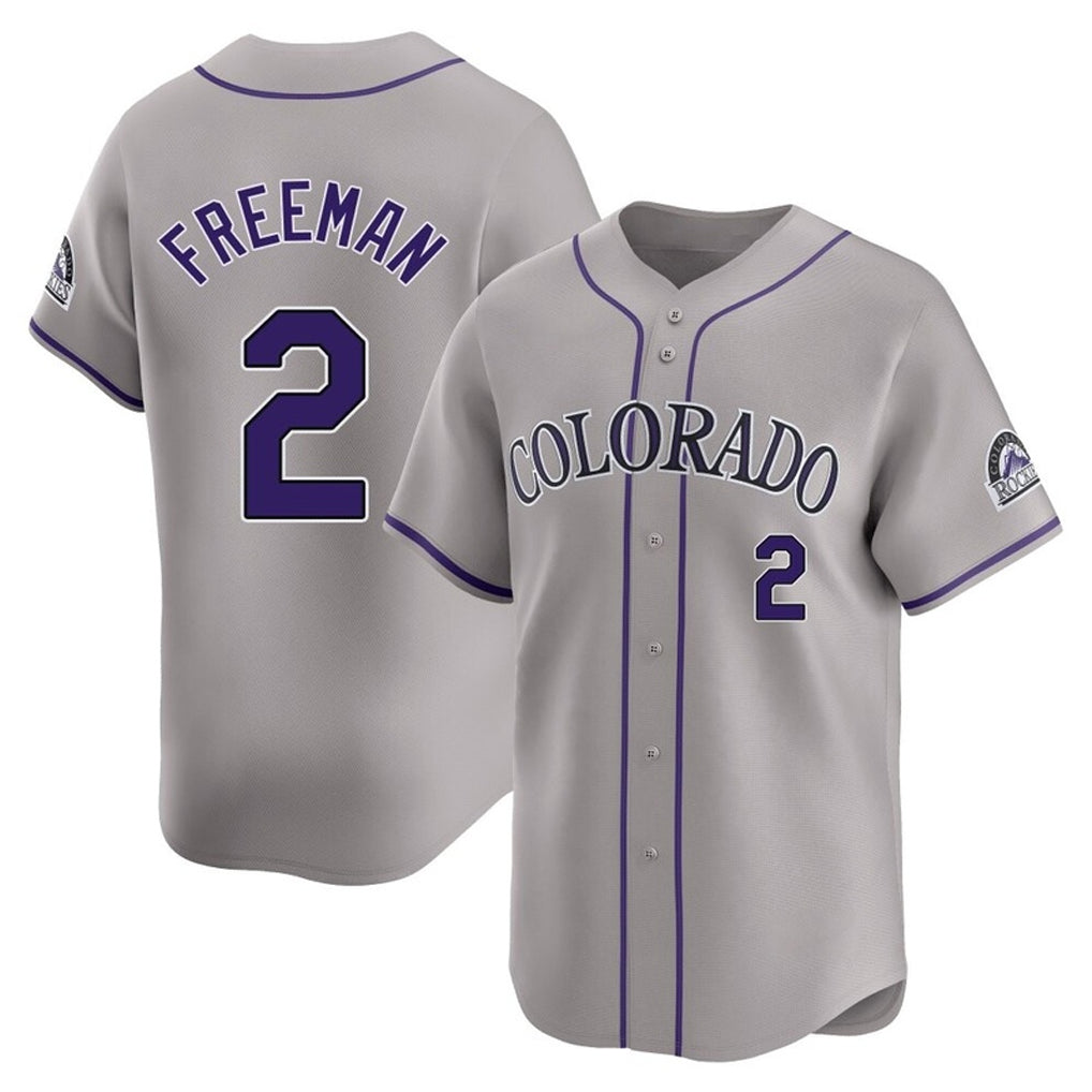 Ldoa C.Rockies #2 Tyler Freeman Player Gray Limited Home Stitched Jerseys