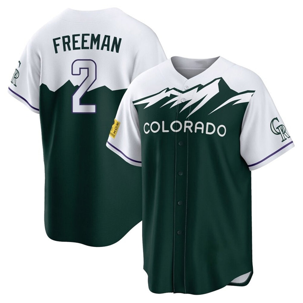 Ldoa C.Rockies #2 Tyler Freeman Player Green City Connect Home Game Stitched Jerseys