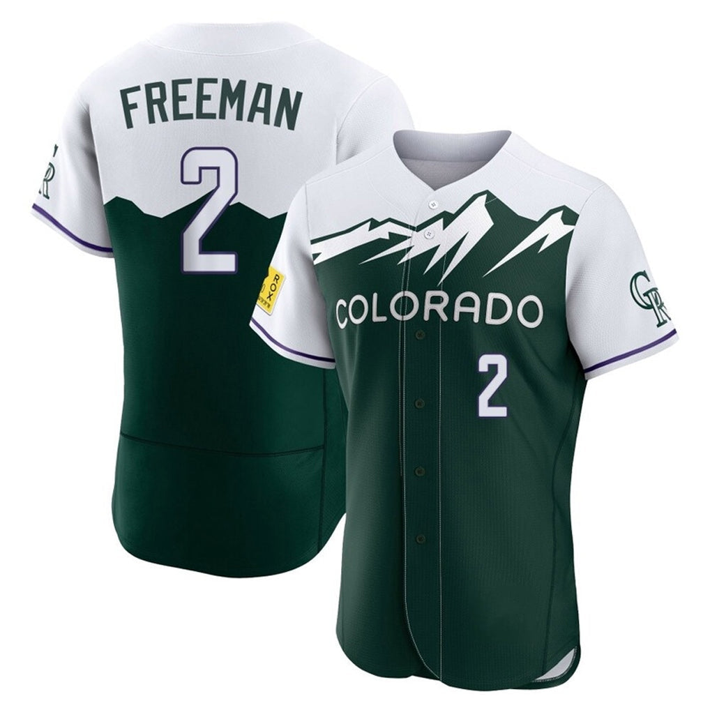 Ldoa C.Rockies #2 Tyler Freeman Player Green City Connect Limited Elite Home Stitched Jerseys
