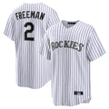Ldoa C.Rockies #2 Tyler Freeman Player White Game Home Stitched Jerseys