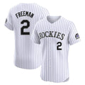 Ldoa C.Rockies #2 Tyler Freeman Player White Limited Elite Home Stitched Jerseys