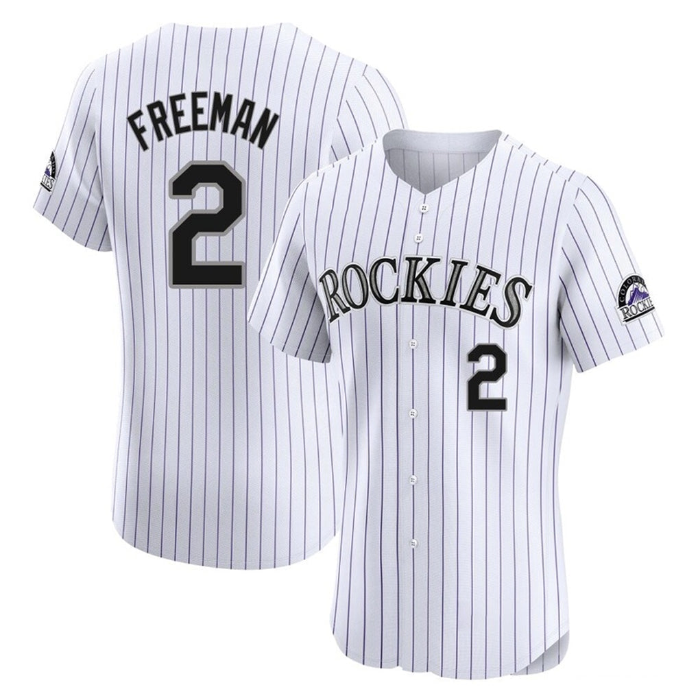 Ldoa C.Rockies #2 Tyler Freeman Player White Limited Elite Home Stitched Jerseys