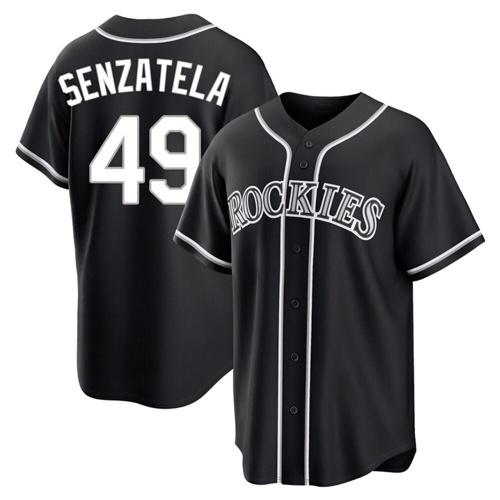 Ldoa C.Rockies #49 Antonio Senzatela Player Black Fashion Out Home Game Stitched Jerseys