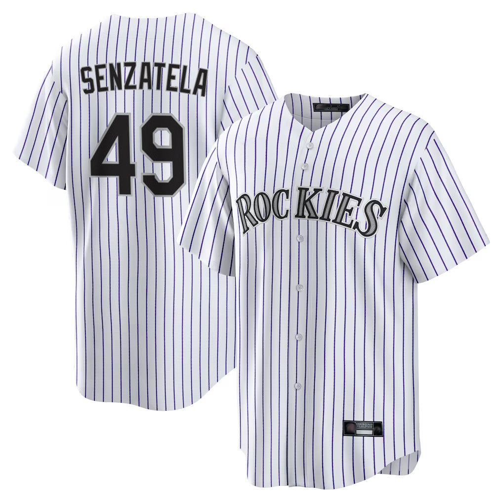 Ldoa C.Rockies #49 Antonio Senzatela Player White Game Home Stitched Jerseys