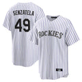 Ldoa C.Rockies #49 Antonio Senzatela Player White Game Home Stitched Jerseys