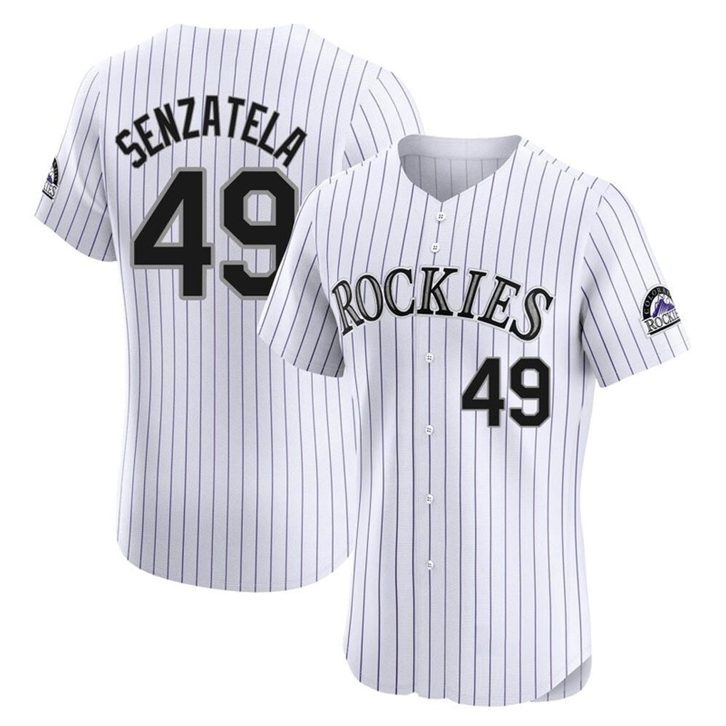Ldoa C.Rockies #49 Antonio Senzatela Player White Limited Elite Home Stitched Jerseys