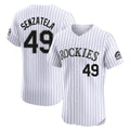 Ldoa C.Rockies #49 Antonio Senzatela Player White Limited Elite Home Stitched Jerseys