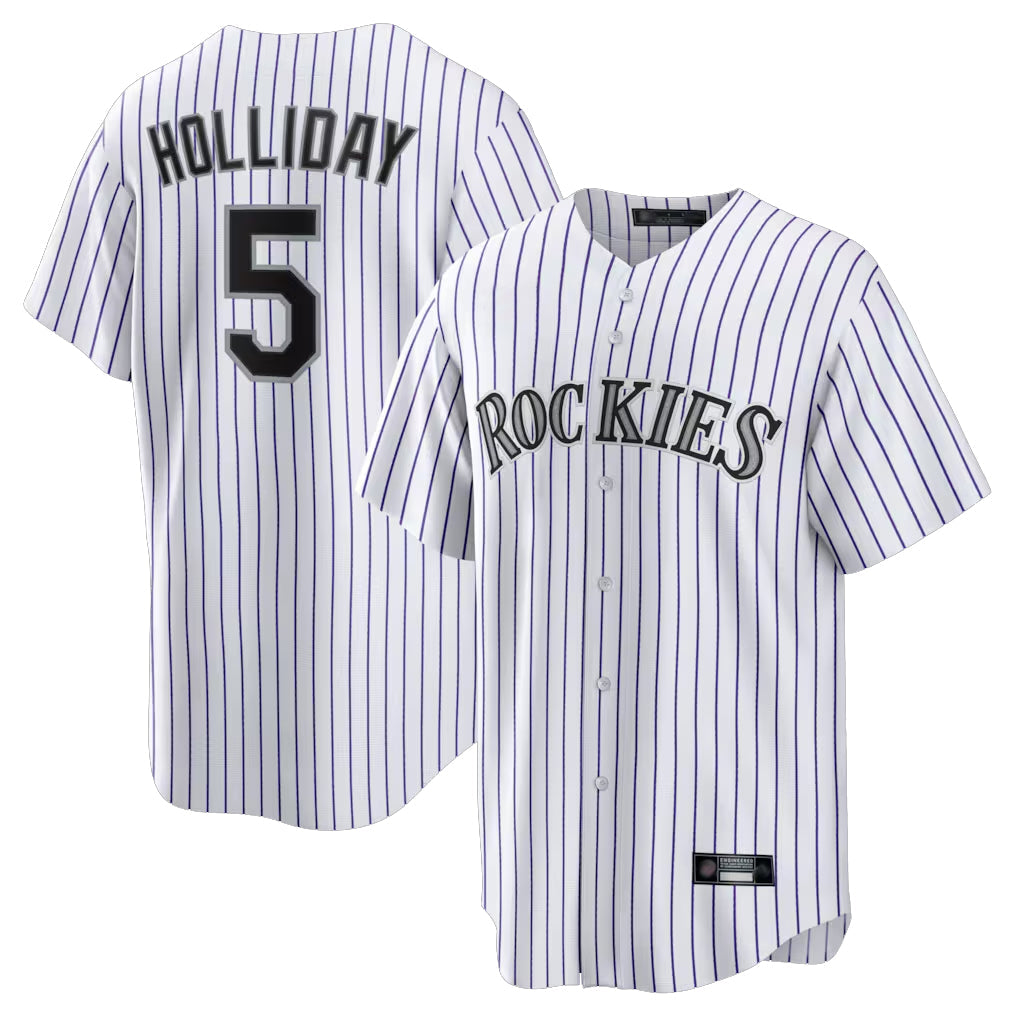 Ldoa C.Rockies #5 Matt Holliday Player White Game Home Stitched Jerseys