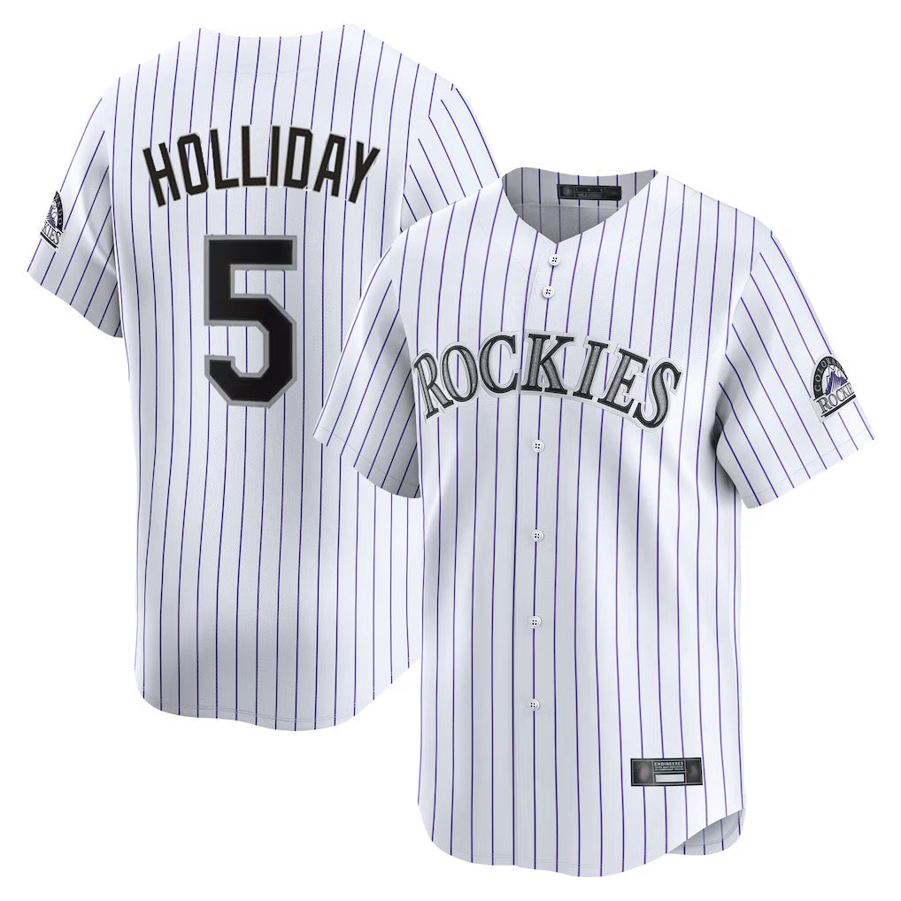 Ldoa C.Rockies #5 Matt Holliday Player White Limited Home Stitched Jerseys