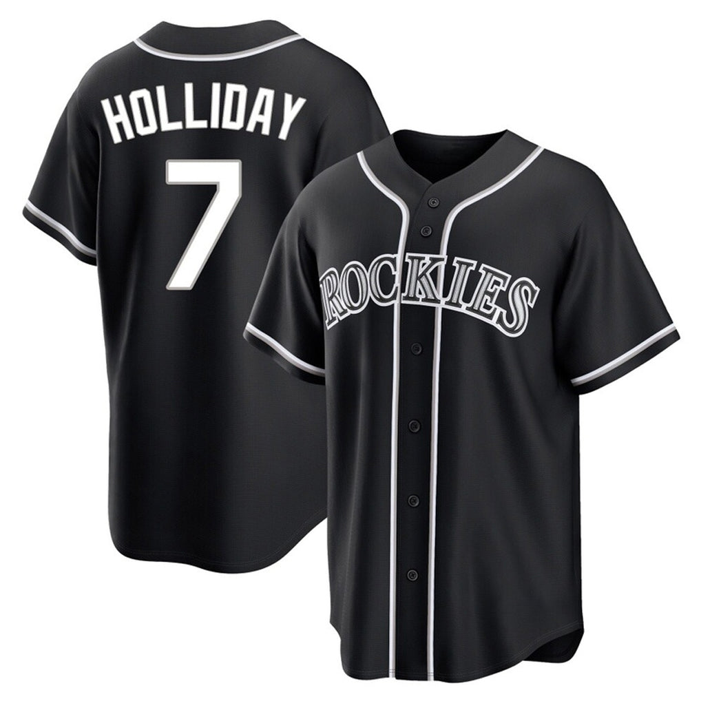 Ldoa C.Rockies #7 Matt Holliday Player Black Fashion Out Home Game Stitched Jerseys